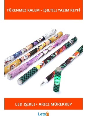 Letsii LED Işıklı Anime Figür Tükenmez Kalem