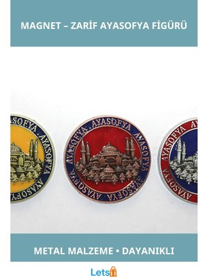 Letsii Yöresel Ayasofya Magnet Metal 1 Adet Dekoratif Hediye