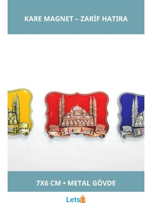 Letsii Yöresel Sultanahmet Magnet Kare Tasarım 7x6 cm