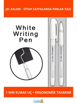 Letsii Beyaz Jel Kalem 1mm Uçlu Ergonomik Yazım