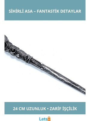 Letsii Polyester Sihirli Asa 24 cm Mistik Tasarım Aksesuar