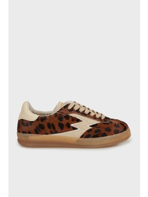 Moaconcept Leopar Desenli Deri Sneaker Ayakkabı Bayan Ayakkabı MG635CO