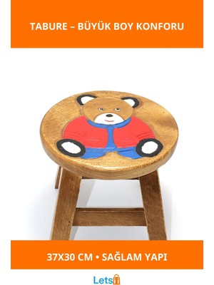 Letsii Ergonomik Renkli Büyük Boy Çocuk Taburesi 37X30 cm