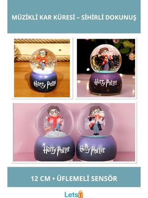 Letsii Harry Potter Üflemeli Işıklı Müzikli Kar Küresi Orta Boy 12 cm