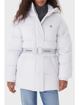 Calvin Klein Regular Fit Kapüşonlu Kemer Detaylı Suya Dayanıklı Mont LV047D507GWGA Bayan Mont LV047D507G Wga