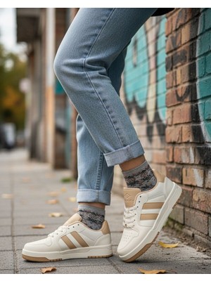 Solazer Kadın Beyaz Ortopedik Taban Günlük Sneaker 056 056