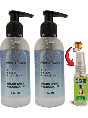 Ağrısız Yaşam Jeli 2 Adet Mikro Küre Teknolojisi 150 ml Ağrılarınıza Teskin Jeli + Çörek Otu Yağı