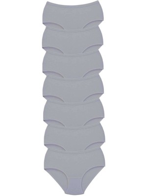 Venüs Shopping 7 Adet Tutku Kadın Yüksek Bel Bato Kalın Lastik Külot Gri