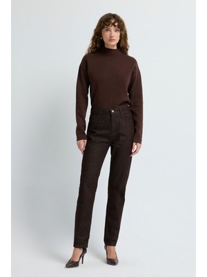 Adl Boru Paça Denim Pantolon Kahve 15345880000