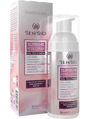 Roselista Supreme Gül Özlü Yüz Kremi (Supreme Rose Face Cream) 50 ml