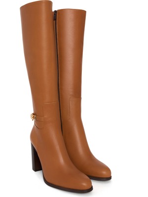 Adl Deri Tokalı Uzun Çizme Taba 12244597000