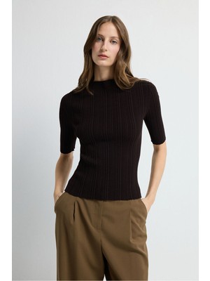 Adl Fitilli Triko Bluz Kahve 13945619000