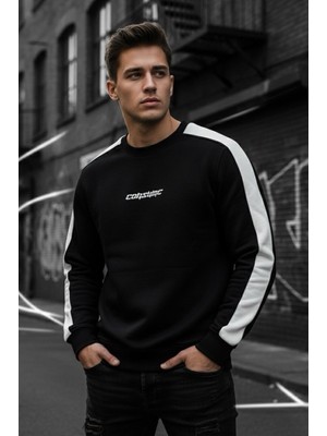 Oksit Comsumc Üç Iplik Şardonlu Bisiklet Yaka Erkek Sweatshirt