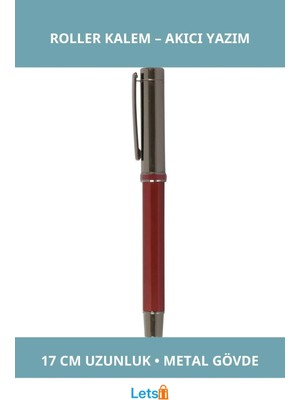 Letsii Şık Kırmızı Metal Roller Kalem Profesyonel Tasarım