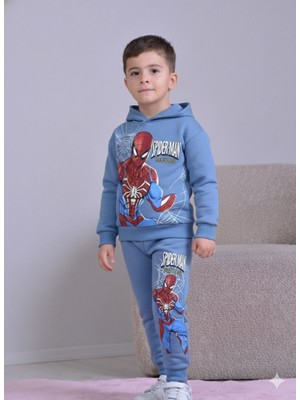 Yağmur Giyim Pjk3i Ö.adam Desenli 3 Ip Şardonlu Kapşonlu %100 Pamuk Erkek Çocuk Eşofman Takımı 3-10 Yaş 8272