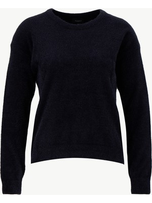 Fabrika Bisiklet Yaka Basic Düz Siyah Kazak Kadın F5WL-KZK0415