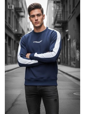 Oksit Comsumc Üç Iplik Şardonlu Bisiklet Yaka Erkek Sweatshirt