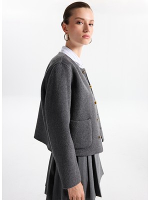 Fabrika Antrasit Kadın Mont F5WL-MNT0275