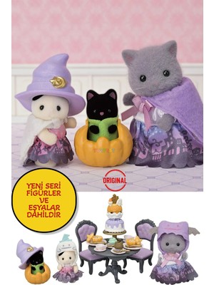 Toyfest Sylvanian Families Cadılar Bayramı Sürpriz Parti Seti Iran Kedisi Kız Smokinli Kedi Bebek Gece Kedi