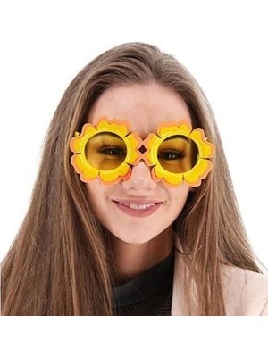 Datatek Papatya Şekilli Turuncu Sarı Hawaii Parti Gözlüğü