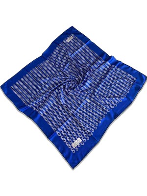 Az Hatalı Polyester La Boutique Lacivert Zincir Desen Eşarp 1866 - 08  34581