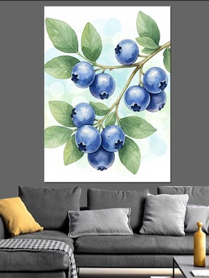 Karizma Tablo Yaban Mersini Yaprakları Natürmort Dekoratif Kanvas - Mdf Ahşap Tablo