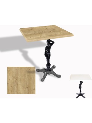 Dockers Çipa 1003 Döküm Ayak Kare Masa 80X80 cm - (Werzalit, Wermodin ve Allzalit Tabla) - Avalone Pine