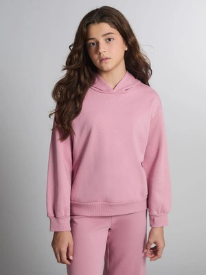 LC Waikiki Lcw Kids Lila Kapüşonlu Kız Çocuk Eşofman Takım