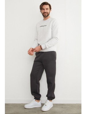 FullaModa 3 Iplik Beli Bağcıklı Jogger Eşofman Altı