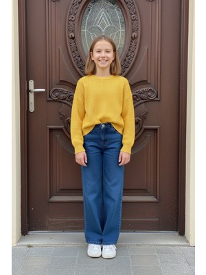 FullaModa Beli Lastikli Kız Çocuk Palazzo Pantolon