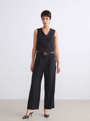 Lc Waikiki Yeni Sezon Beli Kemerli Havuç Kesim Kadın Pileli Pantolon