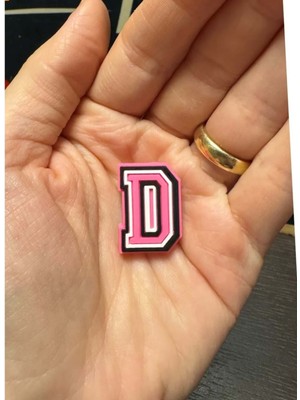 Panda Hediyelik Terlik Süsü/pembe D Harfi