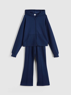 LC Waikiki Lcw Kids Lacivert Kapüşonlu Kız Çocuk Eşofman Takım