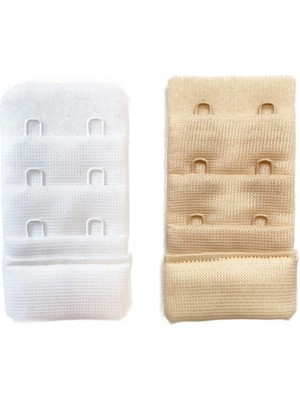 Venüs Shopping 2 Adet Agraf Sütyen Uzatma Kopçası 3 Sıra / 2 Kanca  Beyaz Ten