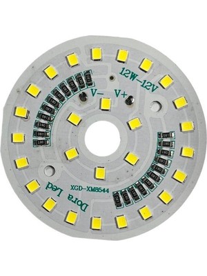 12VOLT 12WATT Smd 2835 Ledli LED Modül Beyaz 10MM Delik Çaplı 12V 12W Avize Ledi 60MM (3 Adet)
