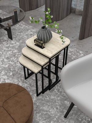 Zigon Sehpa Damla Traverten