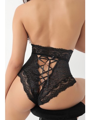 Colezium Siyah Dantelli Yüksek Bel Külot VENÜS-K1013