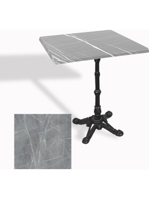 Dockers Çipa 1002 Döküm Ayak Kare Masa 70X70 cm - (Werzalit, Wermodin ve Allzalit Tabla) - Light Temperado