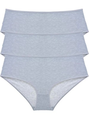 Venüs Shopping 3 Adet Kadın Yüksek Bel Bato Külot Gri