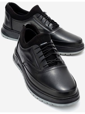 Depderi Hakiki Deri, Bağcıksız, Lastikli, Iç Dış Deri Erkek Ayakkabı
