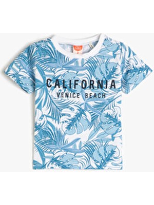 Koton Kadın Tshirt Ss Geniş Paça Kesim Kalıbı ile Günlük Kullanım için Düz Desen