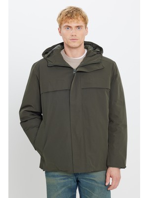 Lee Relaxed Fit Rahat Kesim Kapüşonlu Cepli Şişme Puffer Mont