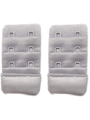 Venüs Shopping 2 Adet Agraf Sütyen Uzatma Kopçası 3 Sıra / 2 Kanca Gri