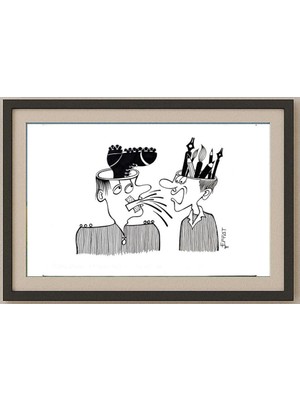 Karikatural Mohammed Effat 35X25CM Orijinal Karikatür Tablo