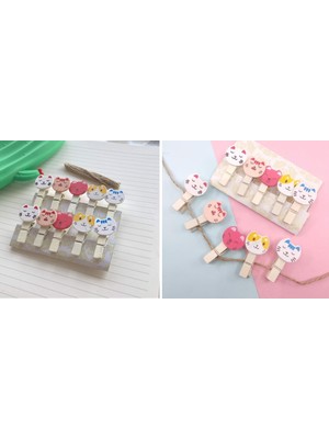 Ipli Mandallı Kedili Fotoğraf Albümü Kedi Kafası Şekilli Mandal