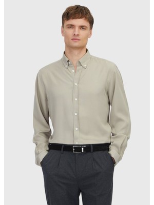 Ramsey Kum Düz Dokuma Casual Gömlek