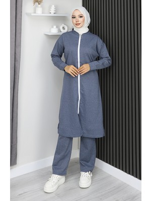 Fermuarlı Eşofman Takım 3044-15 Indigo