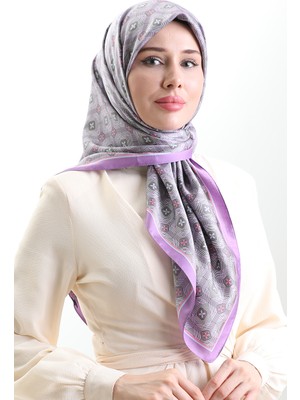 Karaca Geometrik Desenli Reyon Eşarp 82021-02 Lila Leylak Rengi