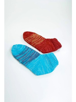 Venüs Shopping 2 Çift El Örgüsü Kışlık Şık Kadın Yün Patik Set 14