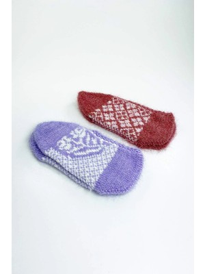 Venüs Shopping 2 Çift El Örgüsü Kışlık Şık Kadın Yün Patik Set 3